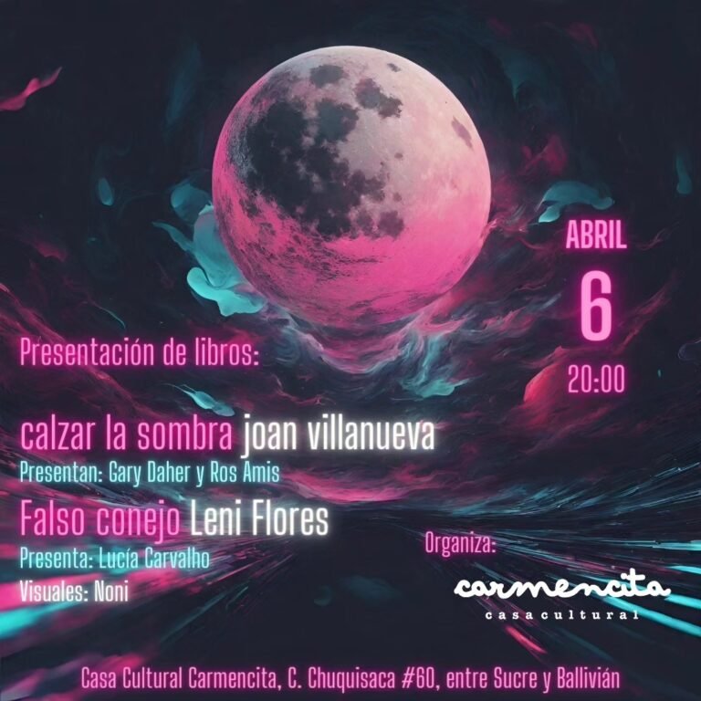 JOAN VILLANUEVA PRESENTARÁ SU POEMARIO EN SANTA CRUZ DE LA SIERRA
